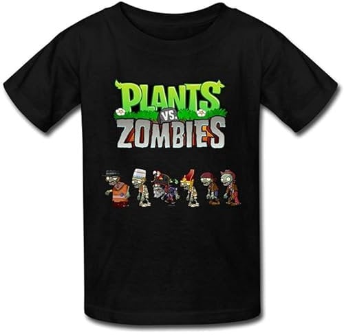 FREEDOM.DRRUI Kid's Cool Plants Vs. Zombies T Shirts Black L