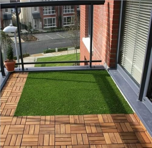 Rotolo di erba artificiale verde tappeto di erba finta 1,5 x 6 m di spessore tappeto da esterno per patio paesaggio cortile tappeto erboso dall'aspetto realistico resistente ai raggi UV bassa