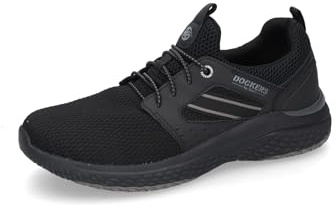 Dockers by Gerli Herren Low-Top Sneaker, Männer Halbschuhe,Freizeitschuhe,Laufschuhe,schnürschuhe,schnürer,Business,allblack,48 EU