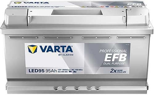 VARTA Professional Dual Purpose EFB (LED95) 12V 95Ah 850A - Nassbatterie für Wohnmobile, wagen & Boote - Resistente Starter- & Versorgerbatterie mittl. Energiebedarf - Bleisäurebatterie wartungsfrei