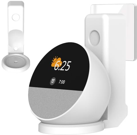 Bcuuozeeing Wall Mount Socket Holder for Echo Spot (2024), Space Saving Holder Accessories for Echo Spot, Stand for Google Speaker Accessories Holder with Cable Management