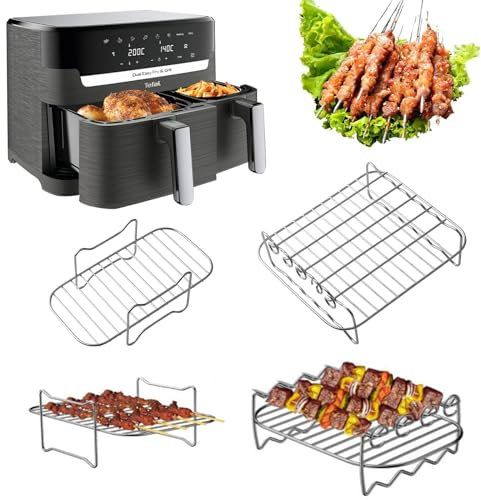 Lifemaison Air Fryer Racks for Easy Fryer 5.2L/3.1L & Tower T17099 Vortx 5.2L /3.3L Dual Drawer,Air Fryer Grill Accessories Aslo Compatible with Lakeland/Salter Different 2 Size Basket Airfryer