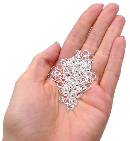 Biegeringe Silber 6mm - 400 Stück Offene Ringe - Jump Rings für Schmuckherstellung - Verbindungsringe zum Basteln von Ketten, Anhängern & Armbändern - Spaltringe & Kettenringe