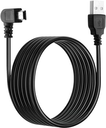 11.5FT/3.5M Mini USB Cable 90 Degree Left Angle Charger USB 2.0 A Male To Mini B Charge Cord Extra Long Cables for Nextbase Dash Cam Car GPS Navigator DVR MP3 Gopro Hero Digital Camera