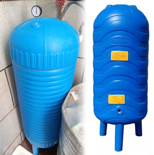 RENLXFI Druckbehälter Druckkessel Druckwassertank Für Garten, Blaues Ausdehnungsgefäß 60L 100L 120L 150L 200L 250L 300L Wasserspeicherdrucktanks Für Brunnenpumpe, Vollautomatisch(40x90cm - 100L)