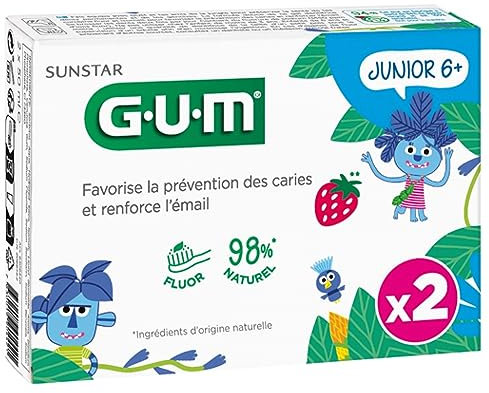 GUM Gel de pasta de dientes Junior 2 x 50 ml