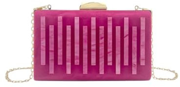 MODELISA - Bolso Clutch De Fiesta Elegante Cadena De Hombro Boda Evento Ceremonia Para Mujer (Fucsia)