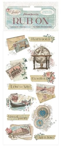 Stamperia - Rub-on for Scrapbooks, Albums, Card Making, Bullet Journals and More, Easily Transfer Images onto Paper and Other Surfaces, Perfect for Crafts and Gifting (Venice, City of Art - Letters)