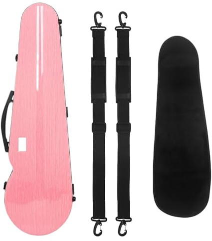 Geigenkasten für Violine 4/4 Violinenkoffer, Carbonfaser, Violinenbox-Rucksack, leichte Tasche mit doppeltem Schultergurt und Hygrometer, Violinenteile(Pink 4-4)