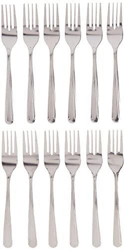 Winco 0001-06 Dominion Salatgabel-Set, 18-0 Edelstahl, silberfarben, 12-teilig