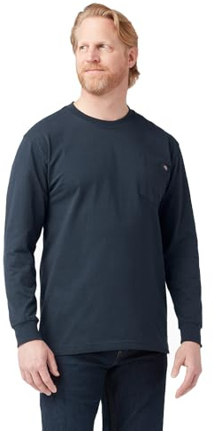 Dickies Big and Tall Men's Long Sleeve Heavyweight Crew Neck, Dark Navy, XL Tall