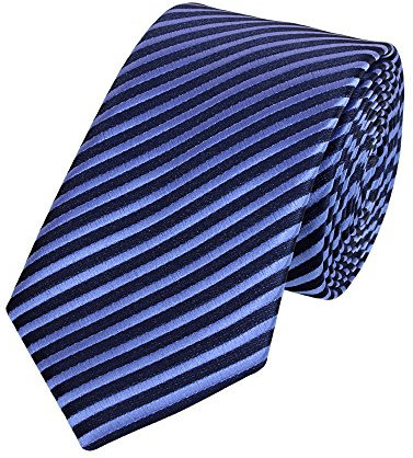 Fabio Farini - Gestreifte Herren Krawatten in 6cm/8cm Breite - Schmale und Klassische Schlipse dunkelblau blau marine 8cm