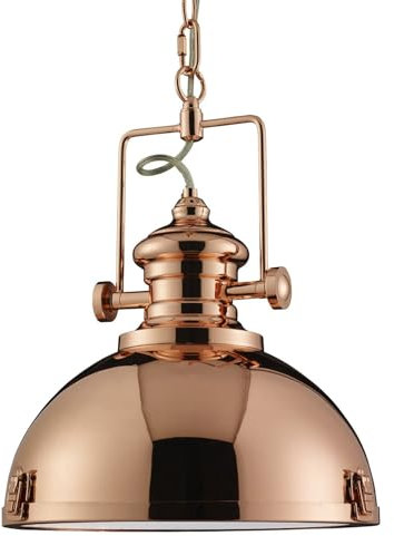 Searchlight Pendant Light Copper Finish Industrial Design. 60W