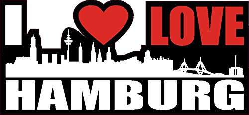 1 x Aufkleber I Love Hamburg Skyline Sticker Autoaufkleber Tuning Stickerbomb