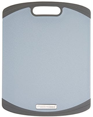MasterClass Medium Non-Stick Anti-Slip Plastic Chopping Board, 36 x 28 cm (14 x 11), Grey/Black