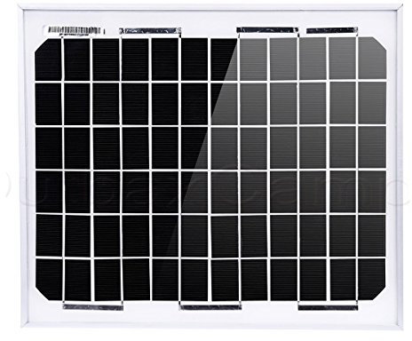 NUZAMAS 10W 12V Panel Solar Cargador De Batería De Marco De Aluminio Hogar De Grid Caravana Barco De Barco Cobertizo De Autocaravana Camping Pesca Caza Portable Power