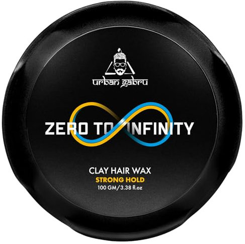 UrbanGabru Zero to Infinity Hair Wax for Men – Hair Clay, Pomade for Strong Hold & High Shine | Water Based Hair Styling Putties & Cream (3.5 Oz)