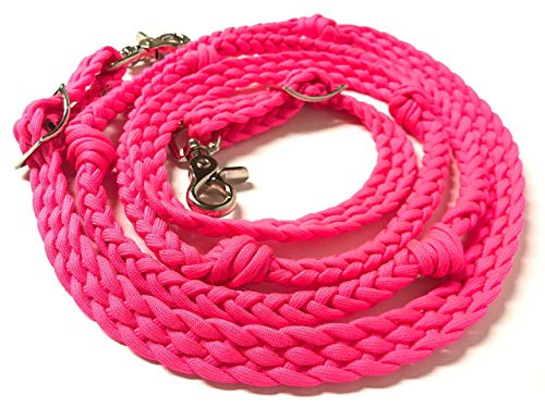 barrel reins horse tack neon hot pink