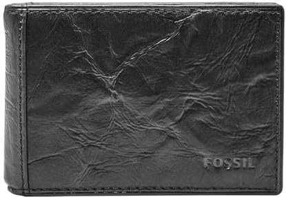 Fossil Portemonnaie pour homme Neel, cuir Bifold noir 10.16 cm L x 1.27 cm L x 6.99 cm H ML3887001