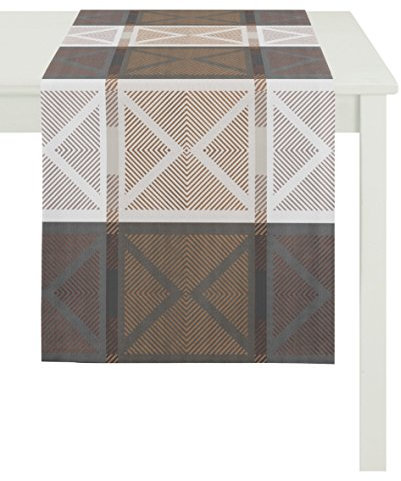 Apelt Läufer, Polyester, Grau/braun, 44 x 140 x 0.5 cm