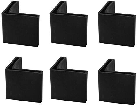 sourcing map 6 Stück Eckschutz Abdeckung Schutzkappen Fußkappen Bodenschoner L Typ 25mm x 25mm Schwarz