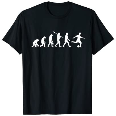Hobbies mit Evolution T-Shirts als Geschenkideen | Fußball Evolution T-Shirt | Lustiges Shirt für Fußballfans | Schwarz, S