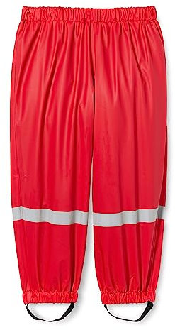 Playshoes Pantaloni fango, salopette antipioggia, fodera in pile, Pantaloni antipioggia antivento e impermeabili Unisex - Bambini e ragazzi, pantaloni rossi, 104