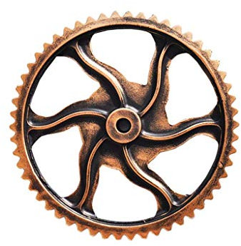 Tubayia Vintage Industrie Holz Zahnrad Ornament Wandschmuck Wanddeko für Wohnzimmer, Büro, Café, Bar (Gold)