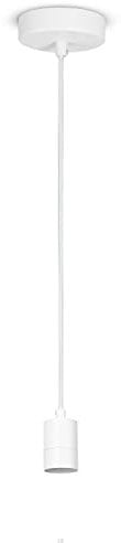 Paco Home Deckenlampe Pendellampe Deckenleuchte Kompatibel Mit Lampenschirm Hängelampe Lampenaufhängung E27 Textilkabel Kürzbar Fassung 1-Flammig Weiß
