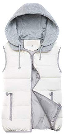 Tomwell Weste Damen Stehkragen Ärmellos Reißverschluss Jacke Warm Sherpa Fleece Leichte Mantel Mit Taschen B Weiß L