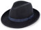 fiebig Fedora Wollfilzhut | Bogart Filzhut für Damen und Herren | Klassischer Sitz im Sommer und Winter | Classic Hat Made in Italy (58-L, Marineblau)