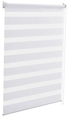 [en.casa] Duo Rollo 70x150cm Doppelrollo Sonnenschutz Zebra-Rollo ohne Bohren Weiß