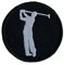 Smartbadge® Golf Player Silhouette Embroidered Sew/Iron on Patch (A)