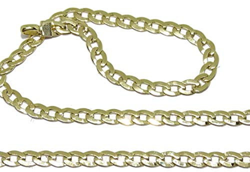 Massive 18-karätige Gelbgoldkette für Herren, Panzerkette, 60 cm lang und 3,5 mm breit, massiv, wiegt 10,10 g aus 18-karätigem Gold. Karabinerverschluss für zusätzliche Sicherheit.