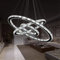 YRHome 96W LED Kristall Design Hängelampe Deckenlampe Hängeleuchte Kaltweiß Kronleuchter Pendelleuchte Höhenverstellbar Kronleuchter Kronleuchter Esszimmer Wohnzimmer Moderne Drei Ringe