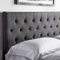 LUCID Gepolstertes Kopfteil – Bett 160 cm – Höhenverstellbar von 85 bis 115 cm, Rauten-Steppung, Charcoal / Dunkelgrau