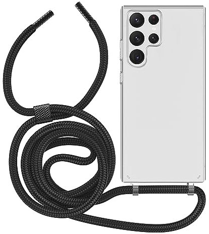 MyGadget Handykette für Samsung Galaxy Note 20 Ultra - [ Hülle mit Band abnehmbar & verstellbar ] - Handyhülle mit Handyband zum Umhängen Schnur Case Schutzhülle - Schwarz