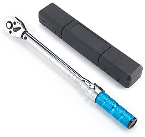 ThreeH Clé Dynamométrique à clic 3/8 5-60 Nm/3,6-44ft-lb Clé Dynamométrique Réglable à Double sens avec étui Rangement Outils Réparation d'entretien Vélo