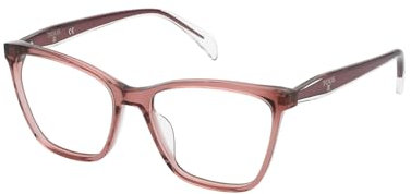 Tous Quadratisch Cellulose acetate Brillen in Shiny Transp.pink für Damen, Brille mit Sehstärke, optional mit Sonnenbrillen tönung oder Blaulichtfilter (Modell VTOB57)