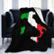 Karte und Flagge Italien, ultraweiche Flanell-Fleece-Decke, ganzjährig, Wohnzimmer/Schlafzimmer, warme Überwurf-Bettdecke