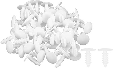 A ABSOPRO Universel 5mm Pousser Pare-chocs Attache Rivet Clips Blanc - 50 Pcs