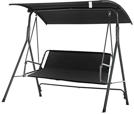 Hoypeyfiy Replacement Swing Seat Cover Garden Swing Seat Cover Hammock, 600D Oxford UV Resistant Waterproof 2/3 Seat Patio Swing Cover Chair Bench (148 * 50 * 50cm)
