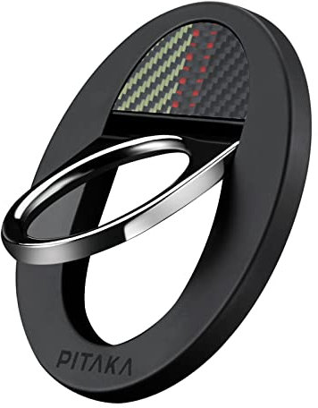 PITAKA Handy Ring Halterung Kompatibel mit Magsafe Magnetischer Griff Einstellbar Fingerhalter für iPhone 15/14/13/12 Serie aus Aramidfaser Zubehör für Magsafe Ring Halter [MagEZ Grip] Ouvertüre