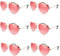 6 Stück Herz Sonnenbrille, Hippie Brille Damen Valentinstag Herz Sonnenbrille Retro Kostüm Brille für Damen 70er 80er 90er Kostümparty Rock Party Hochzeit Geschenk Karneval Partybrille