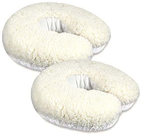 Mixweer 2 Pcs 14.6 x 13 in Face Cradle Covers for Massage Table Fleece Face Cover Headrest Massage Face Cradle Cover Warm Massage Table Headrest Cover Massage Table Fleece Pad for Massage Table Pillow
