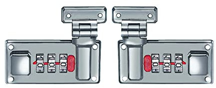 Hasp - Confezione da 2 chiusure a combinazione per valigie con 3 cifre con password, colore: argento 65 mm per cassetta degli attrezzi