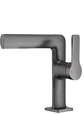 INEX EUROPA Robinet lavabo gris - gris métal avec 5 ans de garantie, design minimaliste EDM77188, laiton vierge facile insolation économie d'eau haute pression réglable
