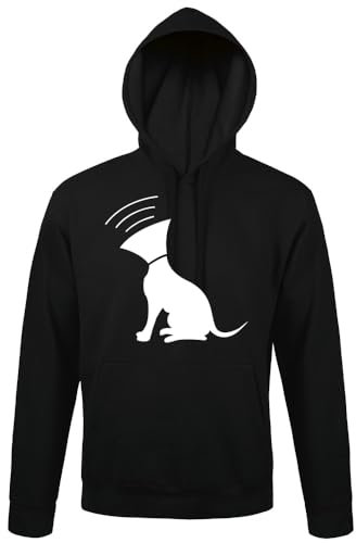 shirt84 Cane con imbuto da uomo con cappuccio, Nero , XXL