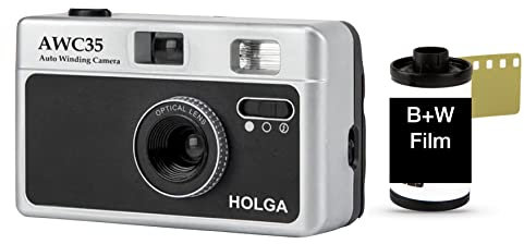 Holga 35mm Automatique Moteur caméra Set INCL. Film Noir et Blanc + Batterie