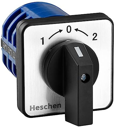 Heschen Interruptor Selector Universal De Leva Giratoria, LW28-32/B303.3, (ON)-Off-(ON), Tipo Momentáneo, 660V 32A, 3 Posiciones Trifásico 12 Terminales, CE